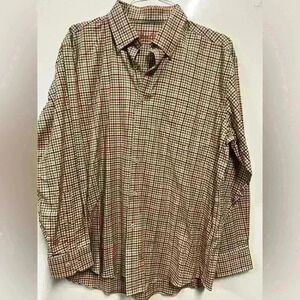 Alan Flusser Multi Color Plaid long sleeve button down plaid - Large fitted